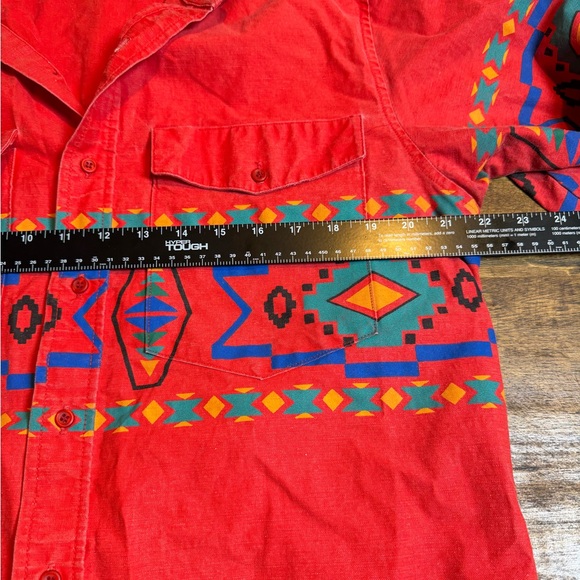 VTG Frontier Series Aztec Western Cowboy Button Up Shirt  Rodeo Sz M - Picture 5 of 7
